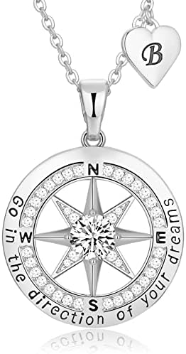 Peeshow Graduation for Her Gifts, 2026 College Graduation Women's Gift, Inspirational 925 Sterling Silver Based Compass Necklaces Gifts for Daughter Granddaughter Friend High School Masters Degree by PeeshowJewelry