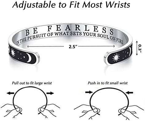 TONY & SANDY Inspirational Bracelets for Women Teen Girls Personalized Gifts for Daughter Granddaughter Mom Sister Friends Stainless Steel Engraved Cuff Birthday Easter Christmas - Image 5