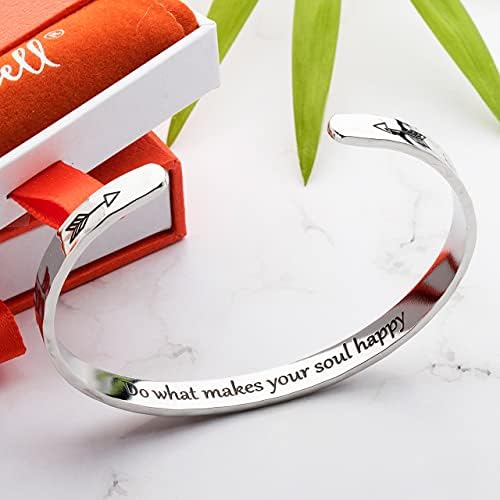 Carviell Bracelets for Women – 100+ Meaningful Engraved Messages – Solid 316L Surgical Stainless Steel Cuff Bracelet – Gift Ready - Image 4