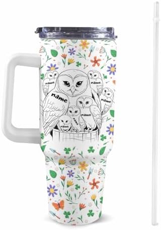 Gifts for Mom from Daughter Son, Personalized Mama Bear Tumbler with Handle and Straw, Custom Mom Coffee Tumbler with Kids Names, Personalized Mothers Day Gift for Women, Her, New Mom, Grandma - Image 2