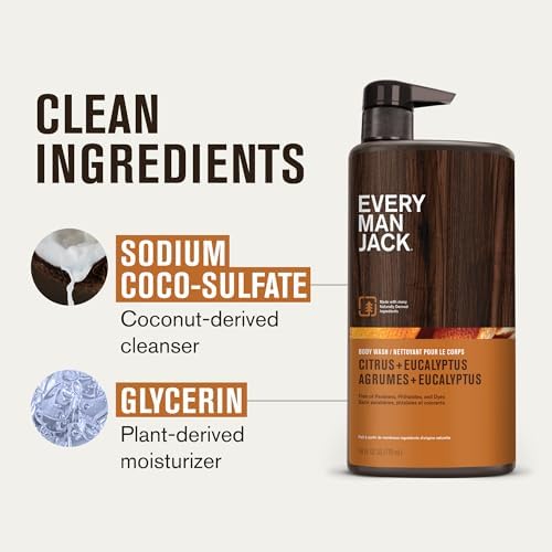 Every Man Jack Hydrating Body Wash for Men, Citrus Eucalyptus, 2pk - Image 5