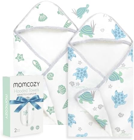 Momcozy Baby Towels, Soft Absorbent Bath Towel for Newborn&Toddler,Turtle by Momcozy