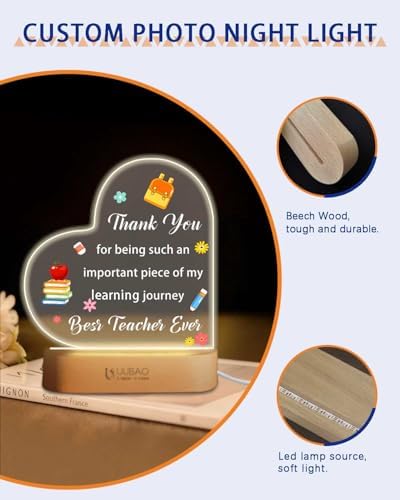 Personalized Graduation Gifts Custom Photo Name Night Light LED Table Lamp for 2026 University High School Senior Keepsake(Thank You 1) - Image 6