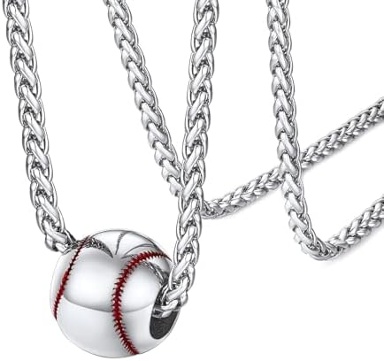 FaithHeart Sports Necklace for Men Women, Stainless Steel Gold Plated 3D Football/Soccer/Basketball/Volleyball Pendant Jewelry with Delicate Gift Packaging by FaithHeart