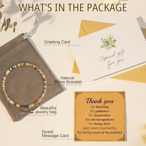 AGOT Thank You Gifts for Women: Teacher Appreciation Office Gifts for Coworkers Employee Boss Lady Manager Colleague Natural Stone Bracelet - Image 4