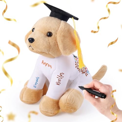 Blank Golden Retriever with Graduation Cap Toys Autograph Stuffed Dog Class of 2026 Graduated Plush Stuffed Teddy Animal Dog for Graduation Day Gift(Bernese Mountain Dog) by ZJoey