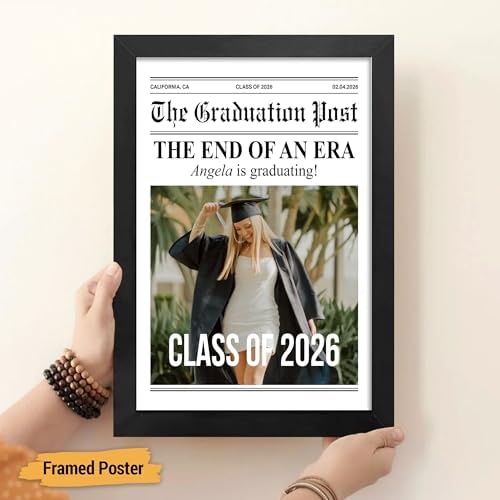 Personalized Graduation Newspaper with Photo Poster - Custom Any Year Class Frame Wall Art, Unique Graduation Gift for Him/Her, Friend, Family, Senior Night, High School or College Keepsake - Image 4