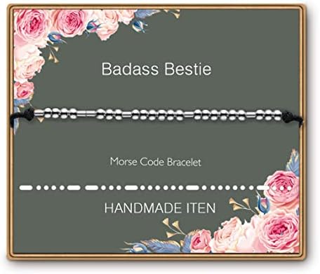 ASELFAD Morse Code Bracelets for Women, Funny Best Friend Birthday Gifts for Women Friendship Bracelets, Inspirational Jewelry, Teen Girl Gifts Trendy Stuff by ASELFAD