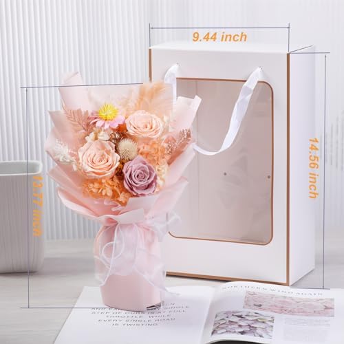 Lovenfold Preserved Flowers Bouquets for Delivery, Champagne Rose Bouquets that Last 1-3 Years, Birthday Gifts for Women Mom Grandma Wife Friends - Image 2