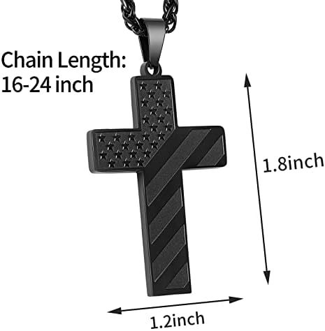 DuoDiner 18+2" Cross Necklace for Men Boys Christian Confirmation Gifts - Image 5