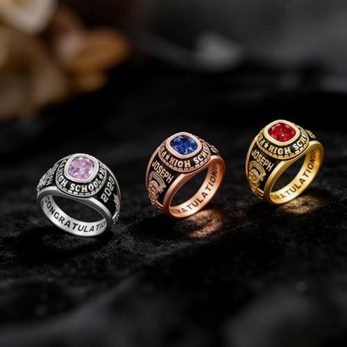 925 Sterling Silver 2026 Class Rings for women Men, Custom College High School Graduation Rings for Men 2026, Graduation Gifts for Her Him - Image 4