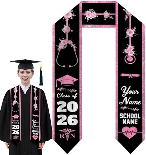 Custom Graduation Stole for Class of 2026 Personalized Unisex Graduation Sash Unique Gifts for Him Her by Custom