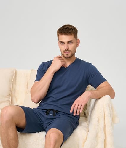 BAMBOO COOL Mens Pajama Set Lightweight Sleepwear Pjs - Image 2