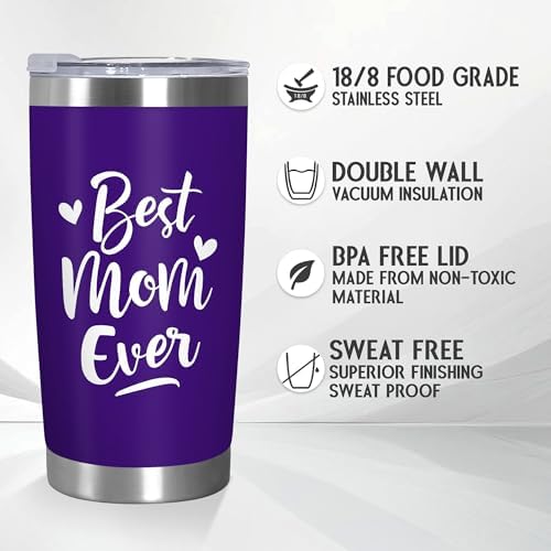 TEEZWONDER Birthday Gifts for Mom - 20 oz Stainless Steel Tumbler - Image 2