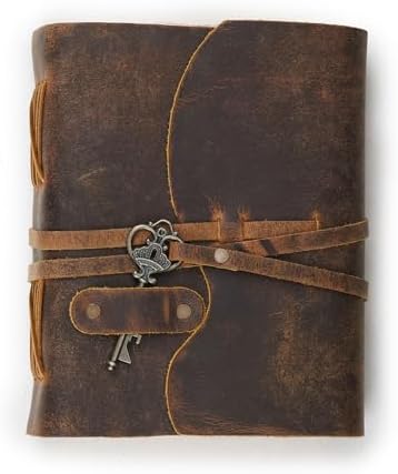 LEATHER VILLAGE Leather Bound Journal Key Lock, Distressed Brown 8x6. - Image 2