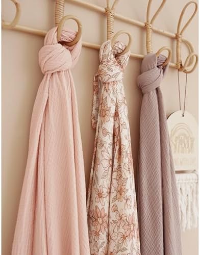 Konssy 2 Pack Muslin Swaddle Blankets, 100% Cotton Receiving Blankets - Image 5