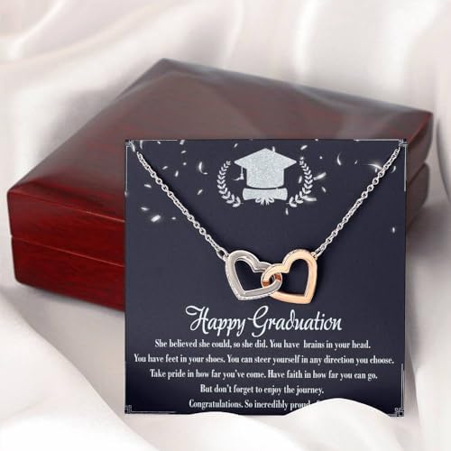 VIRAGIL 2023 Graduation Gifts for Her, Class of 2024 Love Knot Sterling Silver Pendant Necklace Senior College Graduation Jewelry Gifts for Girl Daughter - Image 2