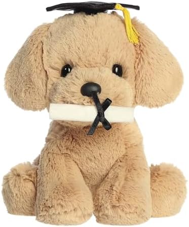 Aurora Commemorative Graduation Grad Retriever Pup Stuffed Animal - Soft Keepsake for Graduates - A Gift of Affection to Express Congratulations - Tan 8 Inches by Aurora%C2%AE