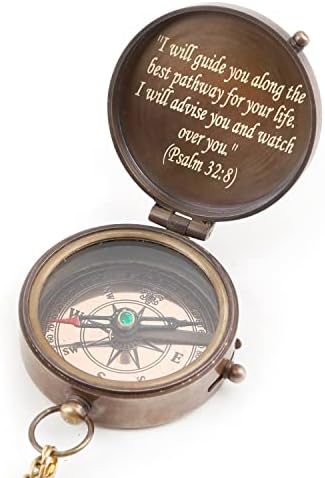 Engraved Compass with Authentic Leather Case, High School Graduation Gift, College Graduation Gift for Him, Religious, Baptism, Birthday Gift for Her for Item - Image 4