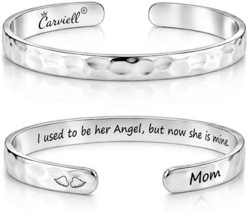 Carviell Bracelets for Women – 100+ Meaningful Engraved Messages – Solid 316L Surgical Stainless Steel Cuff Bracelet – Gift Ready by Carviell