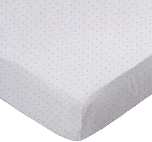 SheetWorld Fitted 100% Cotton Jersey Moses Basket Sheet 13 x 27, Pink Pindot, Made in USA by SHEETWORLD.COM
