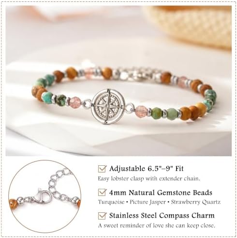 Compass Bracelet for Women, Retirement You Will Be Missed Travel Gifts - Image 3