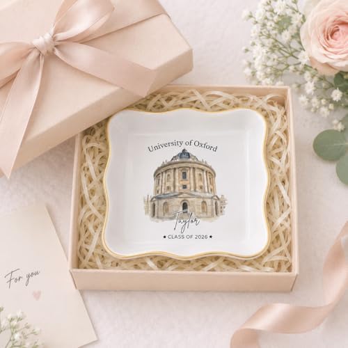 LOVELYPOD Personalized Graduation Photo Trinket Tray, Personalized College Ring Dish, Custom College Grad Gift, 2026 Graduation Gift for Her, High School Gifts, Toile De Jouy - Image 3