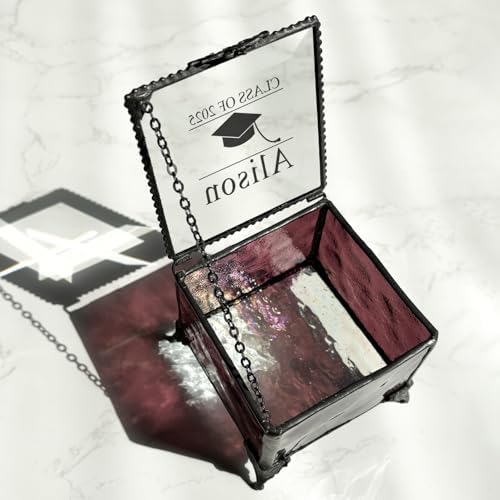 Personalized Graduation Glass Jewelry Box Keepsake 2026 Graduation Gift For Her - For High School Or College Grad - Class Of 2026 Gifts For Daughter Graduation Rings For Women Graduation Gifts - Image 7