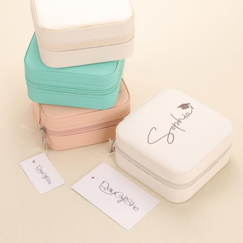 DayOfShe Graduation Gift for Her Personalized Name Jewelry Box as Class of 2026 Gifts for Girls,Custom Travel Jewelry Case for High School College Graduation Gift for Women - Image 5