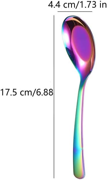5 PCS Stainless Steel Mirror Finish Soup & Dessert Spoons for Soup, Rice, Tea, Milk, Coffee & Ice Cream（Golden）