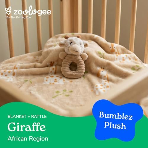 The Petting Zoo Giraffe Blanket Stuffed Animal Plushie, Kids Gifts, 30 in - Image 2