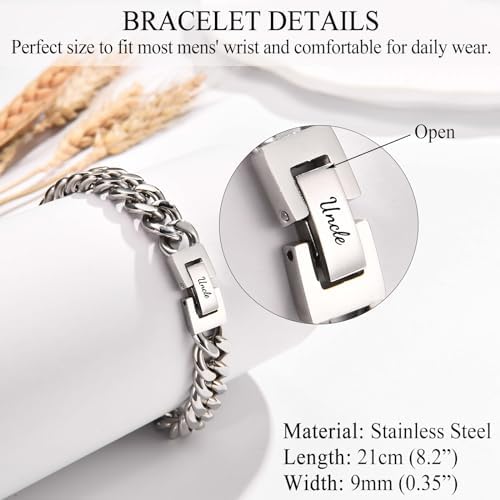 EFVISD Cuban Link Chain Bracelet Gifts for Boys Men Stocking Stuffers - Image 4