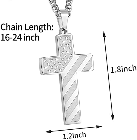 DuoDiner 18+2" Cross Necklace for Men Boys Christian Confirmation Gifts - Image 5