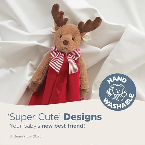 Bearington ReindeerRed Christmas Loveys for Babies - 15" Soft Baby Security Blanket with Plush Reindeer Snuggler Head - Cuddly for Newborns, Nurseries, and Holiday Festive Keepsakes - Image 3