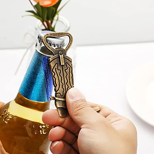 24PCS Cowboy Boot Bottle Opener "Just Hitched"Stainless Steel Opener Wedding Favor Perfect Gifts Vintage Bridal Shower Birthday Baby Shower Party Decorations (Cowboy Boot, 24)