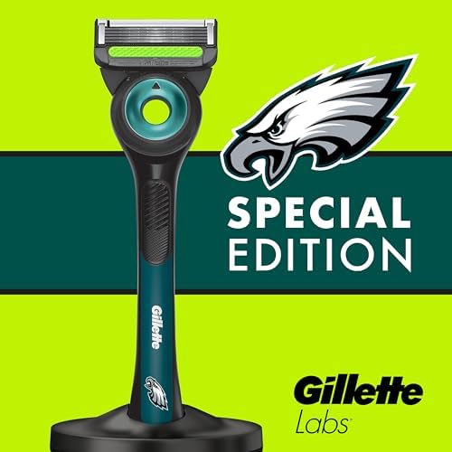 Gillette Labs Special NFL Eagles Edition Shaving Razor for Men - 1 Handle, 1 Razor Blade Refill, Perfect for Game Day Grooming, GilletteLabs with Exfoliating Bar - Image 7