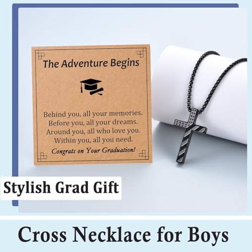 5th,6th,8th Graduation Gifts for Boys Class of 2026 Cross Necklace Middle High School College Phd Grad Graduate Gift Ideas - Image 3