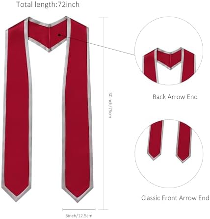 Unisex Adult Graduation Honor Stole Classic End With Trim 72" Long - Image 5