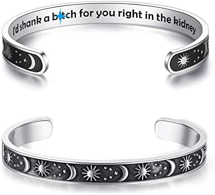 TONY & SANDY Inspirational Bracelets for Women Teen Girls Personalized Gifts for Daughter Granddaughter Mom Sister Friends Stainless Steel Engraved Cuff Birthday Easter Christmas by TONYSANDY