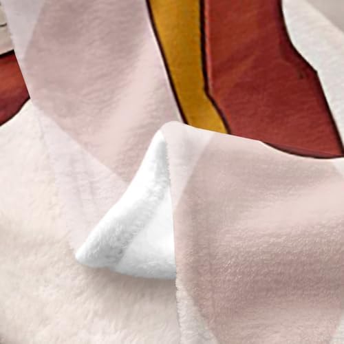 Erosebridal Bunny Flannel Blanket Baby 30x40 Inch Easter Eggs Fleece Blanket Dice Rose Basket Bowknot Fuzzy Plush Throw Fairytale Mirror Floral Geometric Living Room Decor - Image 3