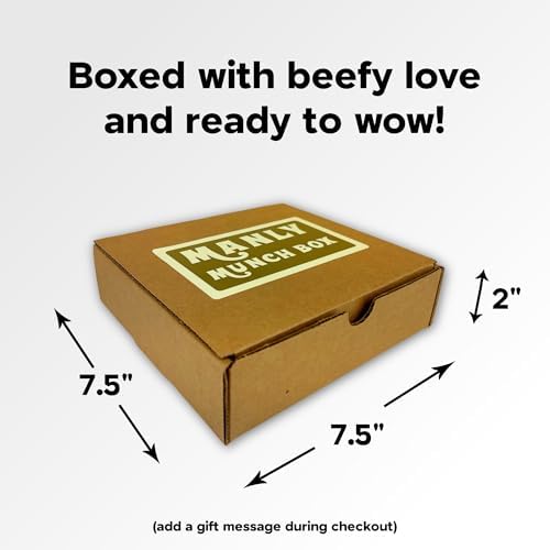 Manly Munch Box Jerky Gift Box – High Protein Beef & Turkey Jerky Variety Pack, Snack Gift for Men, Dad, Husband, Grandpa or Boyfriend – Savory Snack Gift Set for Him - Image 6