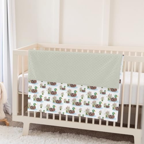 Cute Mallard Ducks Baby Blankets for Girl Boy Wild Duck Lake Soft Mink Dotted Backing Double Layer Swaddle Receiving Blanket Hunting Ducks Birds Bed Throws for Newborn Infant Toddler Nursery 30x40 - Image 5