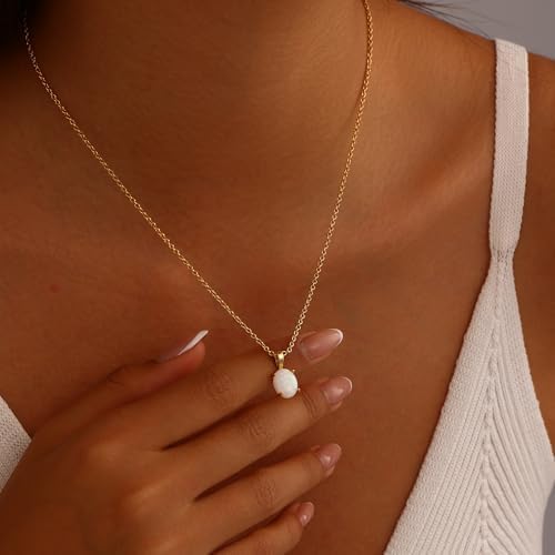 2026 Graduation for Her Opal Necklace , Graduation Decorations Necklace for Women Middle High School College Graduates,18K Gold/Silver Plated Opal Graduation Necklace with Greeting Card and Gift Box - Image 3