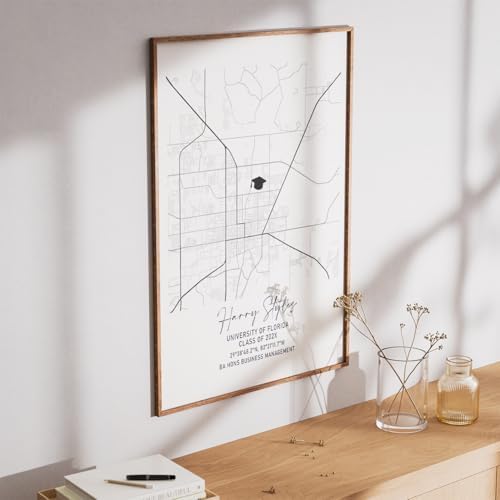 Personalized Map Print College Graduation Gift For Son, High School Graduation Map For Daughter From Mom and Dad, Grads Class of 2026 Sign Room Décor, Custom Gift For Friends Design 6 - Image 3