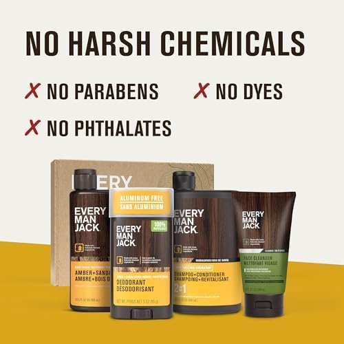 Every Man Jack Bath and Body Shower Gift Set for Men, Amber Sandalwood - Image 6
