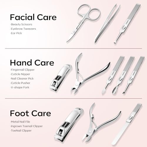 FAMILIFE Stainless Steel Manicure Set 11-in-1 Professional Nail Clipper Kit - Image 4