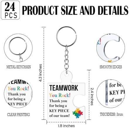 Team Appreciation Gifts Bulk for Coworkers Employee Staff Keychains - Image 2