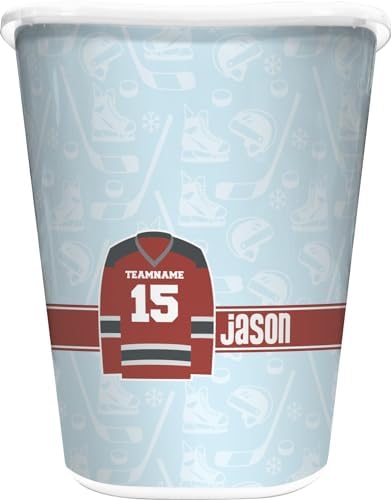 Personalized Hockey Waste Basket - Single Sided (White) by Unknown