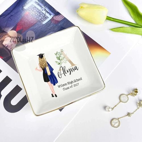 Personalized Graduation Jewelry Dish - Customized High School Graduate 2026 Gifts - Custom Graduation Gift for Her 2027 - Image 3