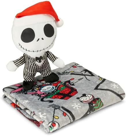 Northwest Character Hugger Pillow & Silk Touch Throw Blanket Set, 40" x 50", The Nightmare Before Christmas Freaky Festivities - Image 5